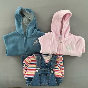 Primark Lot Toddler Girls Bundle- Hoodie and Overalls Set